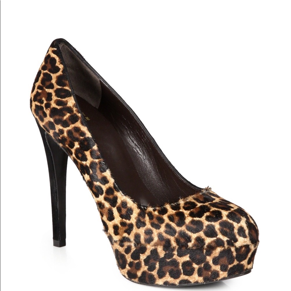 NEW Stuart Weitzman Leopard Half Platform Pumps